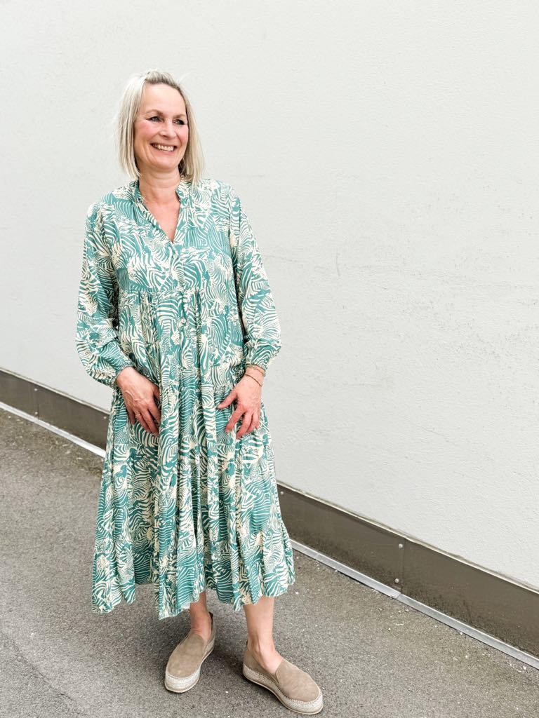 Leona Dress Zebra Turquoise
