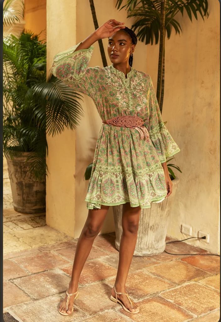 Miss June Helena Dress Pink/Green