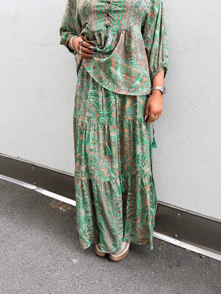 Qnuz Bella Skirt Green
