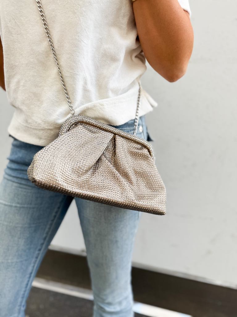 Sui Ava Ruby Crystal Bag Taupe