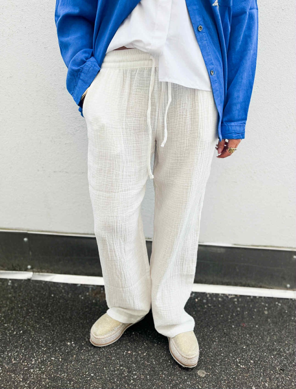 JDY Theis Wide Pants White