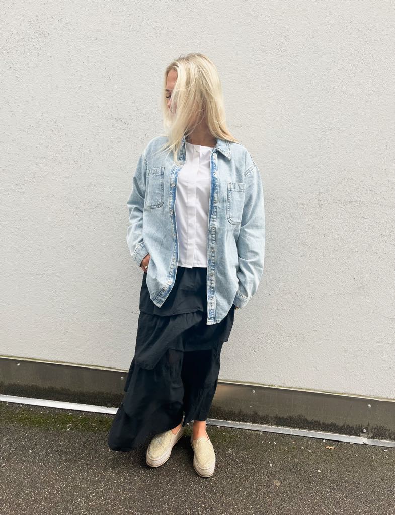 Noisy May Alva Denim Shacket Light Blue