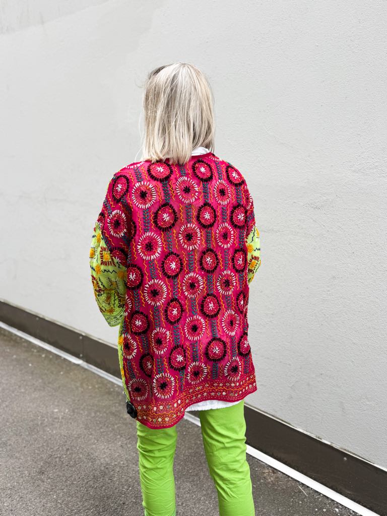 Sissel Edelbo Chennai Short Kimono Green/Red