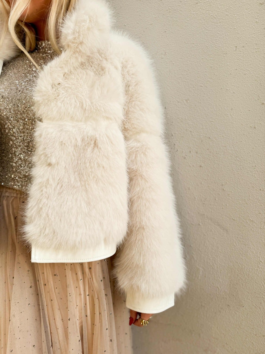 Noma Fuskepels Hemsedal Kort Jakke Hvit