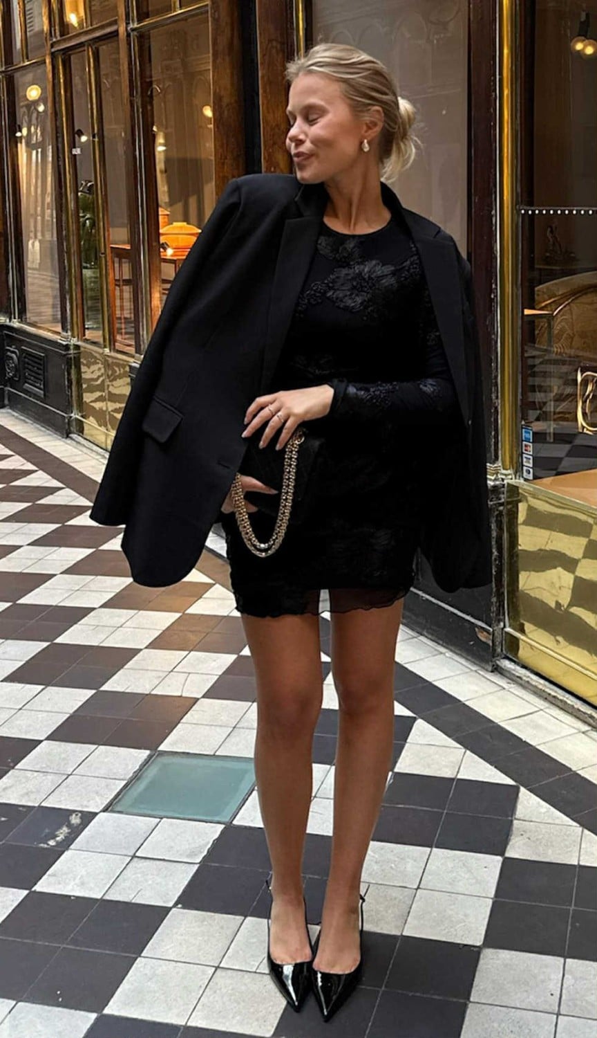 By Ic Maja Mesh Dress Black Flower