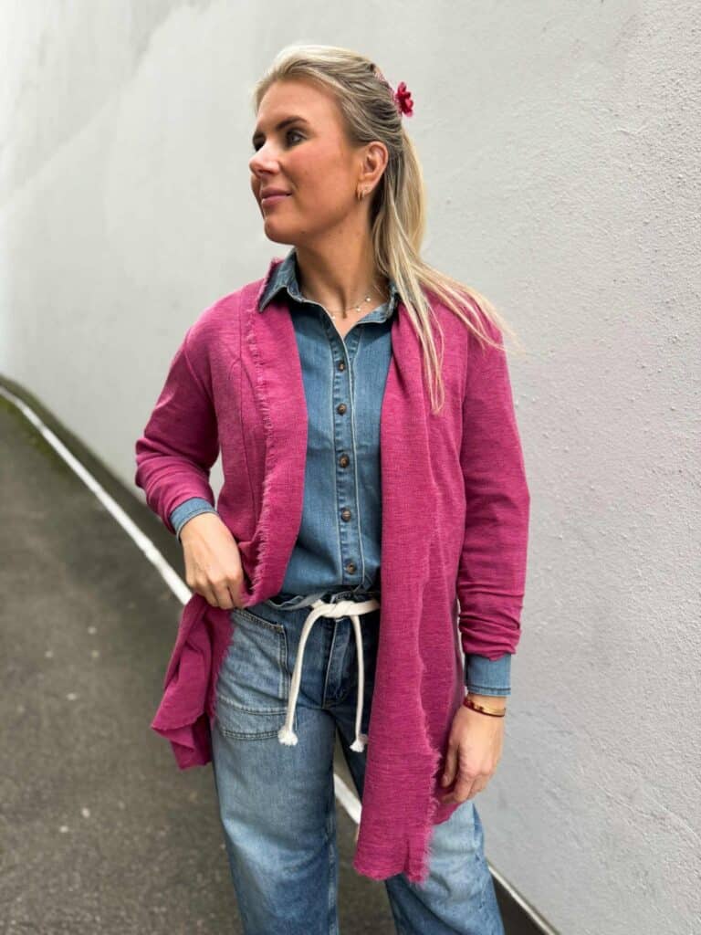 By Basic Long Cardigan Camelia Melange