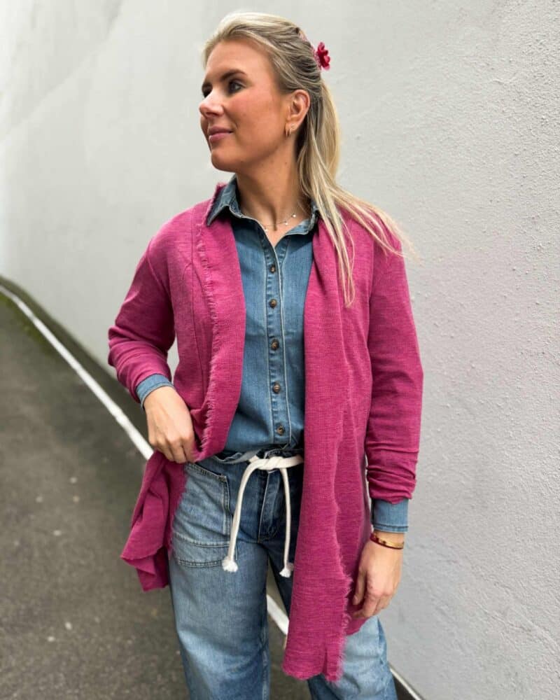 By Basic Long Cardigan Camelia Melange