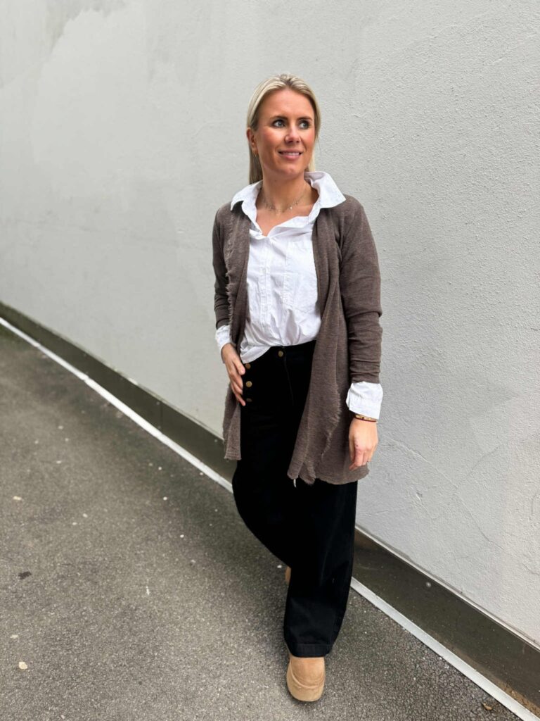 By Basic Long Cardigan Earth Melange