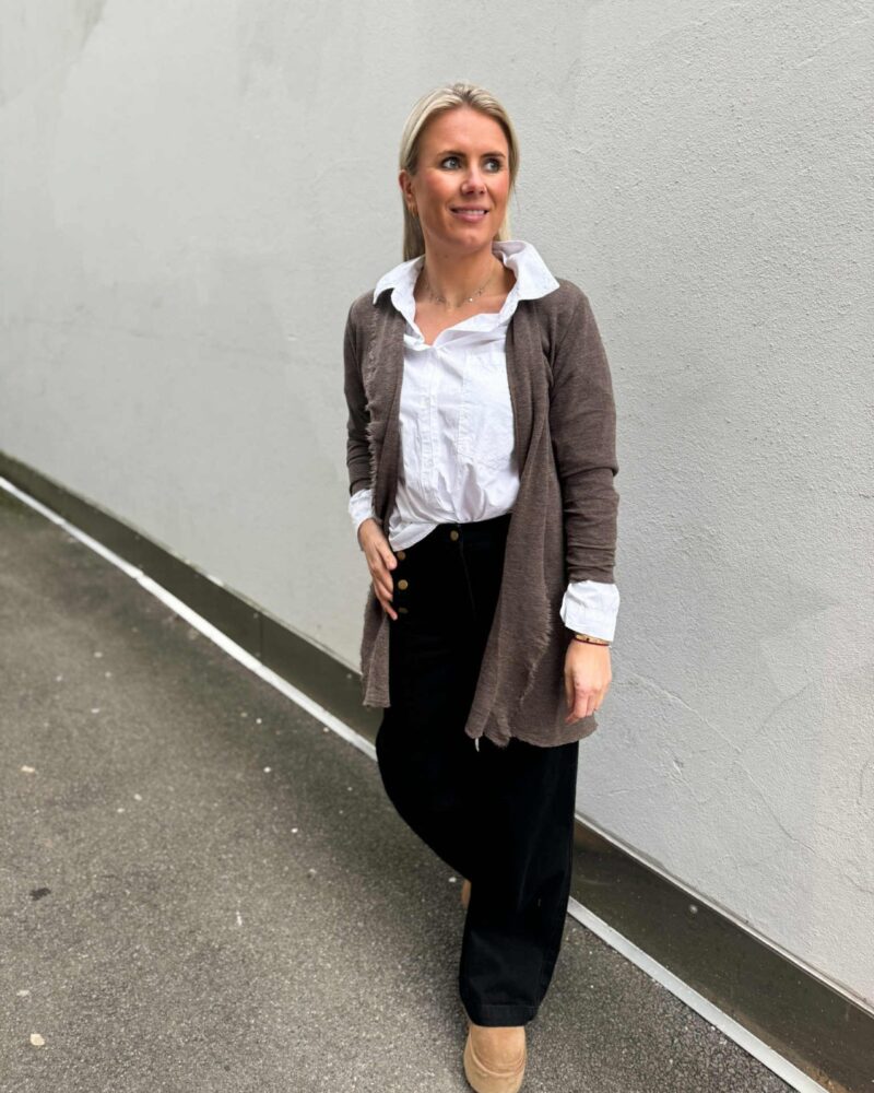 By Basic Long Cardigan Earth Melange