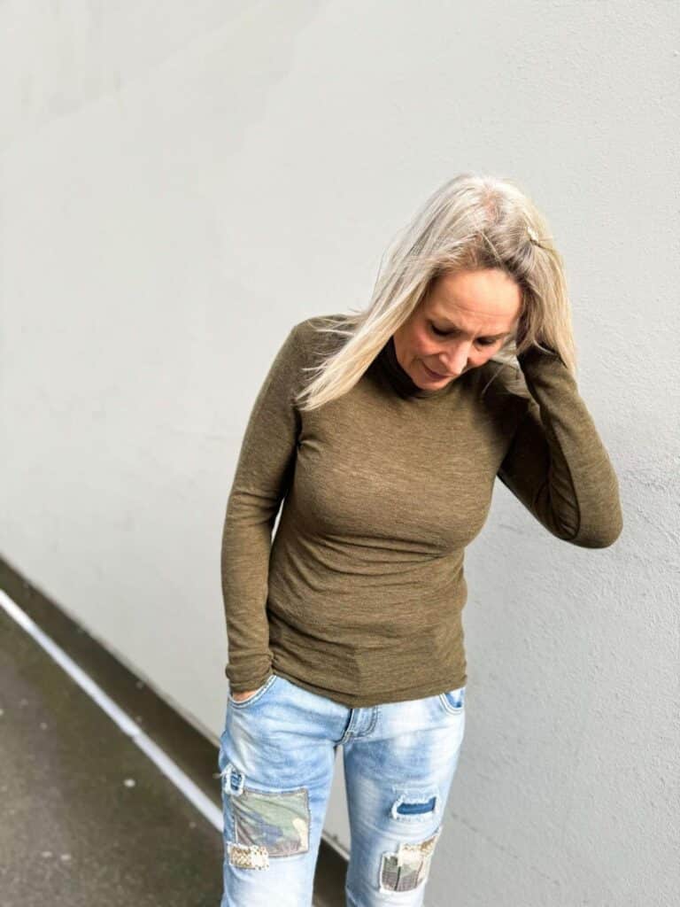 By Basic Roll Neck Capers Melange