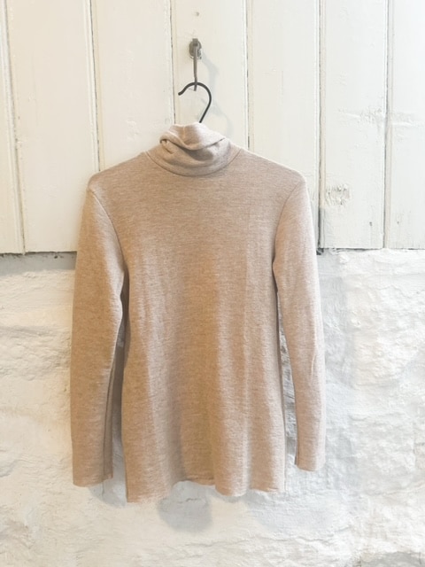 By Basic Shirt Roll Neck Sand Melange