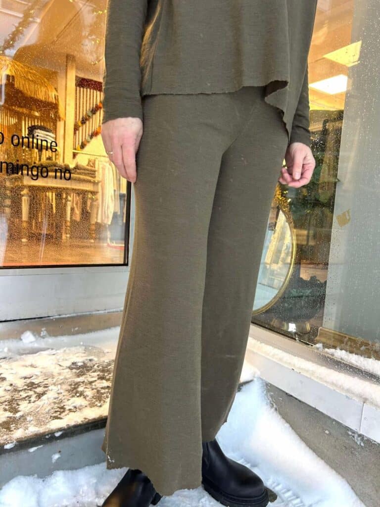 By Basic Wide Pants Dark Olive