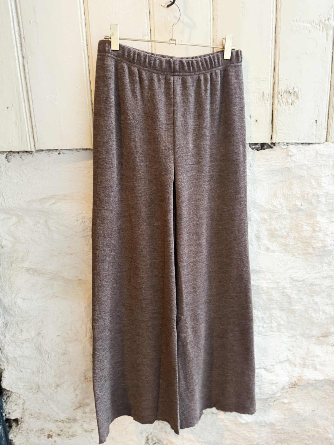 By Basic Wide Pants Long Earth Melange