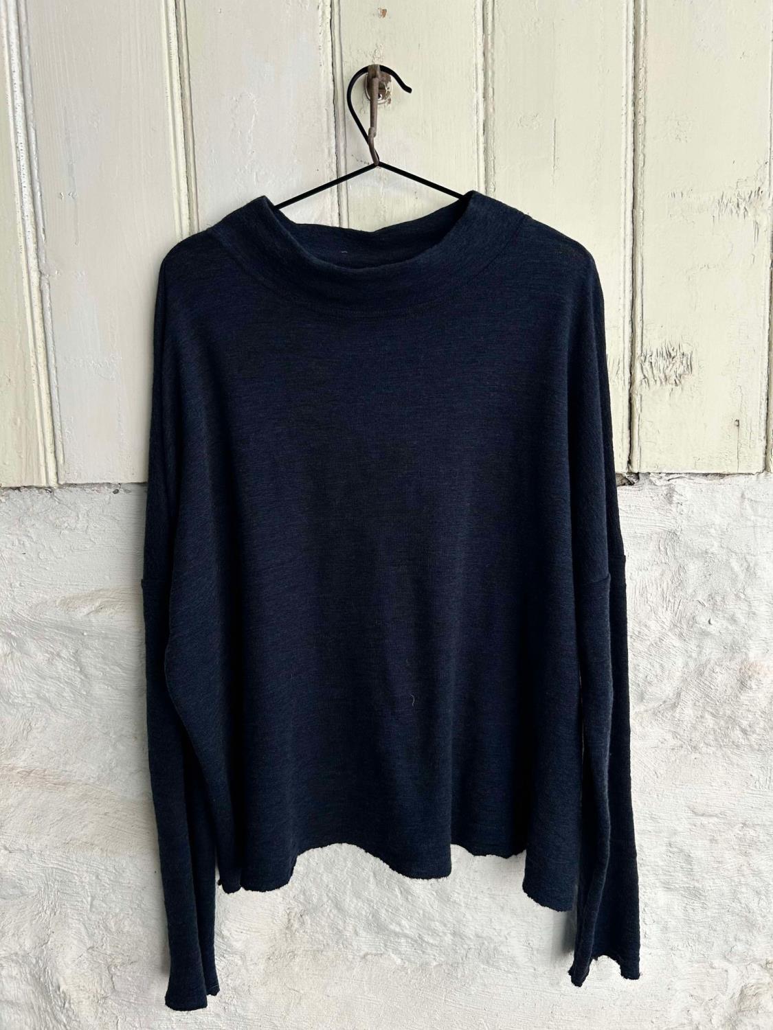 By Basic Wide Shirt Midnight Blue Melange