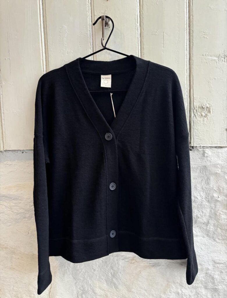 By Basics Box Cardigan Black