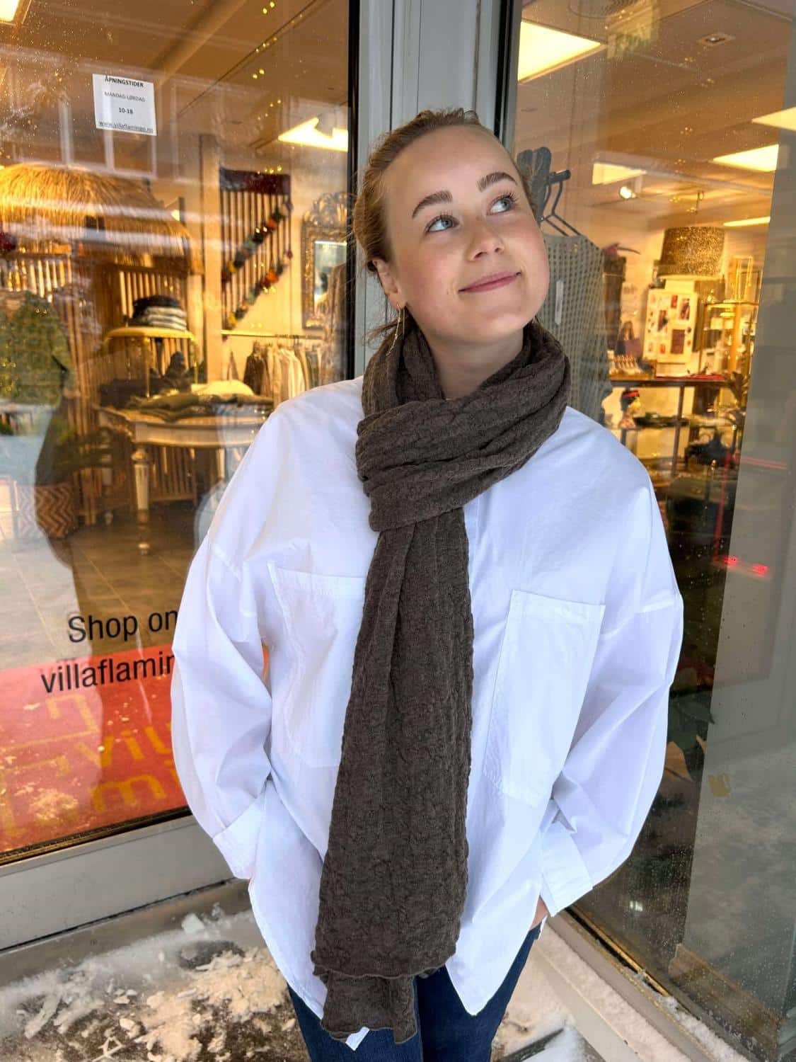 By Basics Bubble Wool Large Scarf Earth Melange