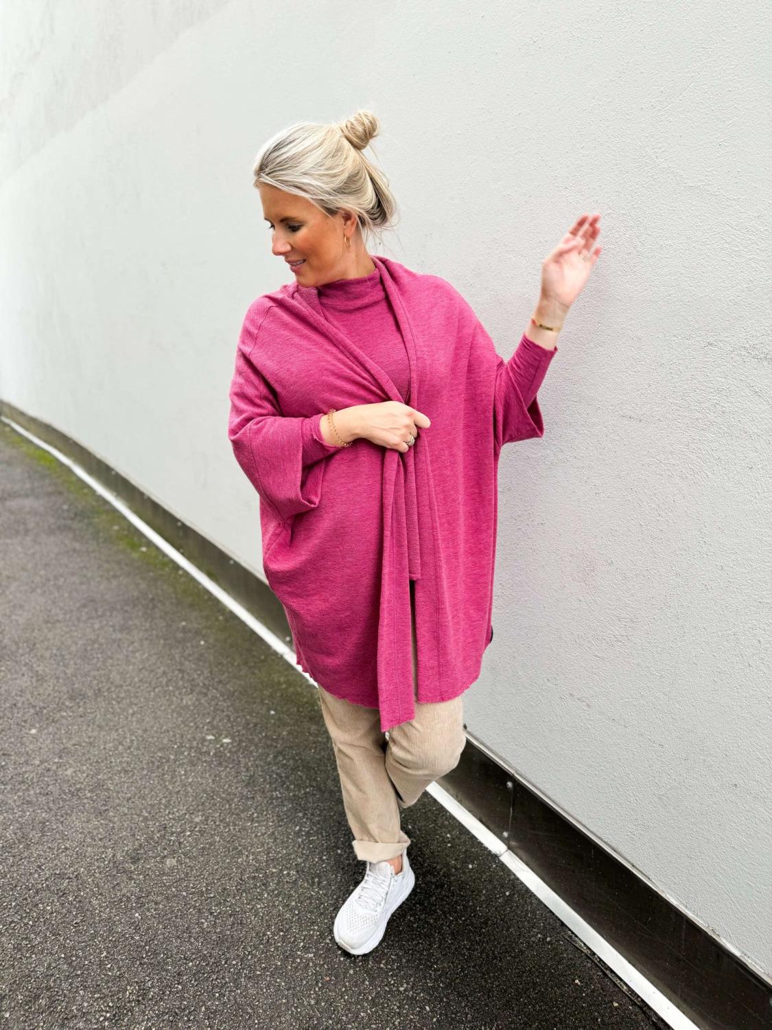 By Basics Cardigan Extra Wide Camelia Melange