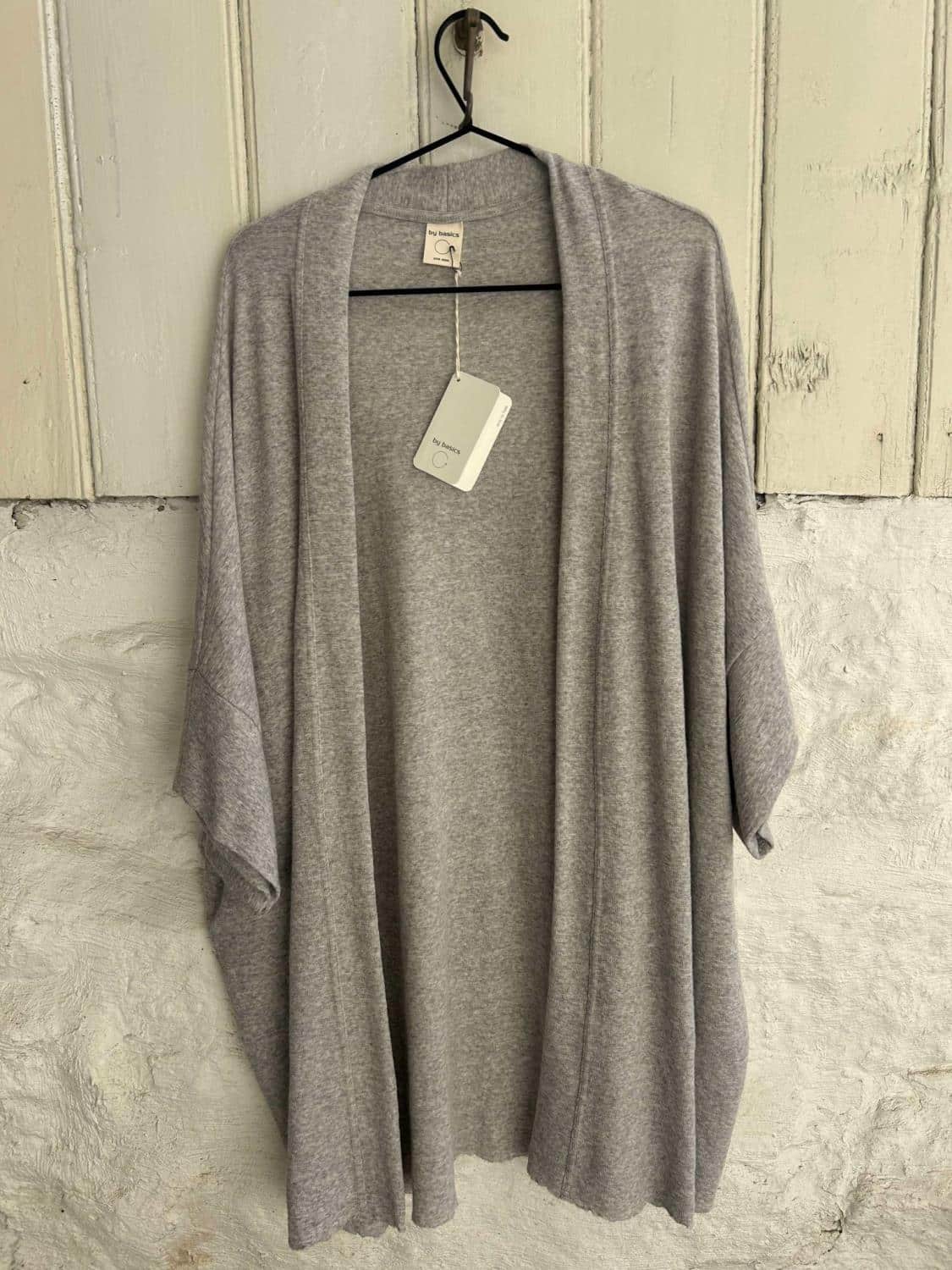 By Basics Cardigan Extra Wide Grey Melange