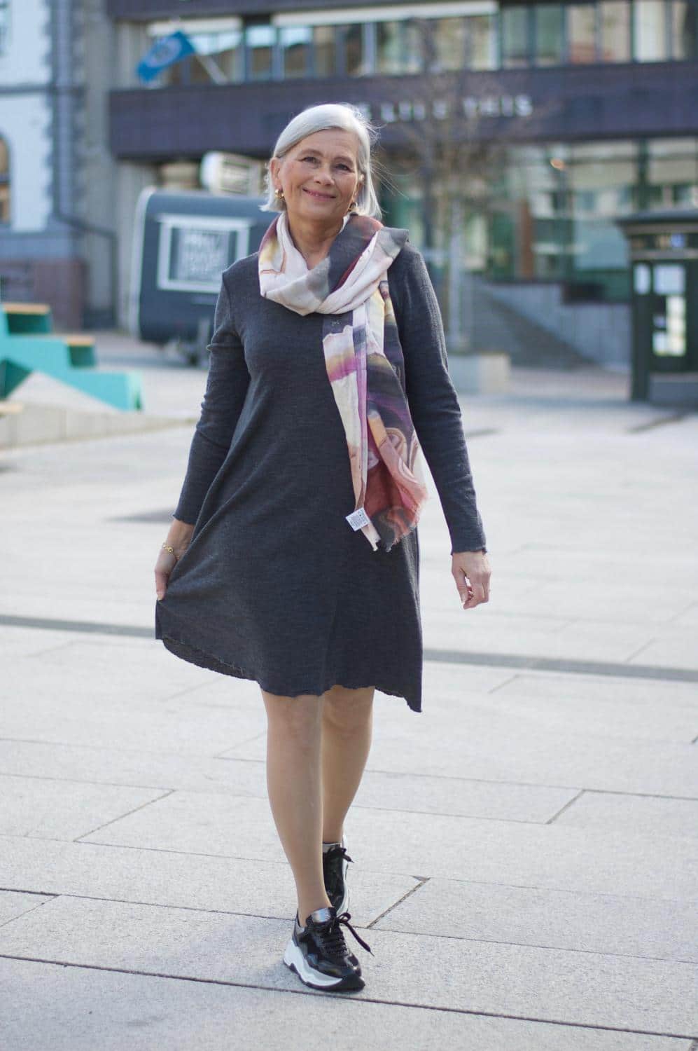 By Basics Dress A-Line Anthrasite Melange