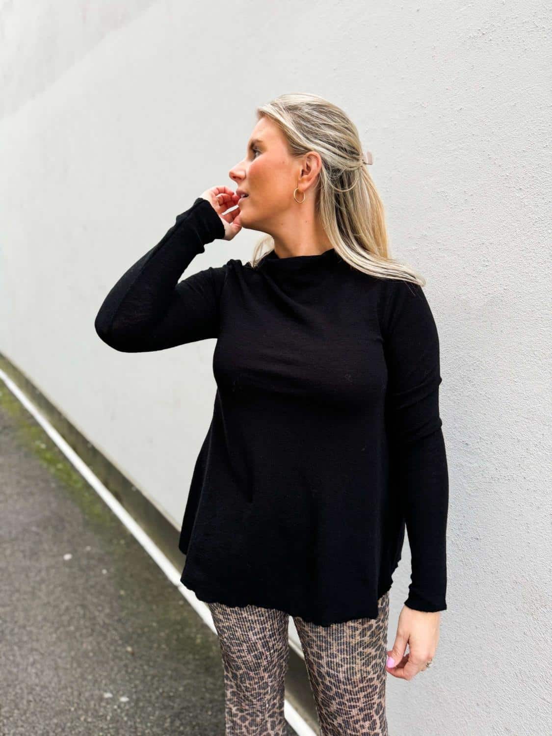 By Basics Shirt A-Line Drapped Neckline Black