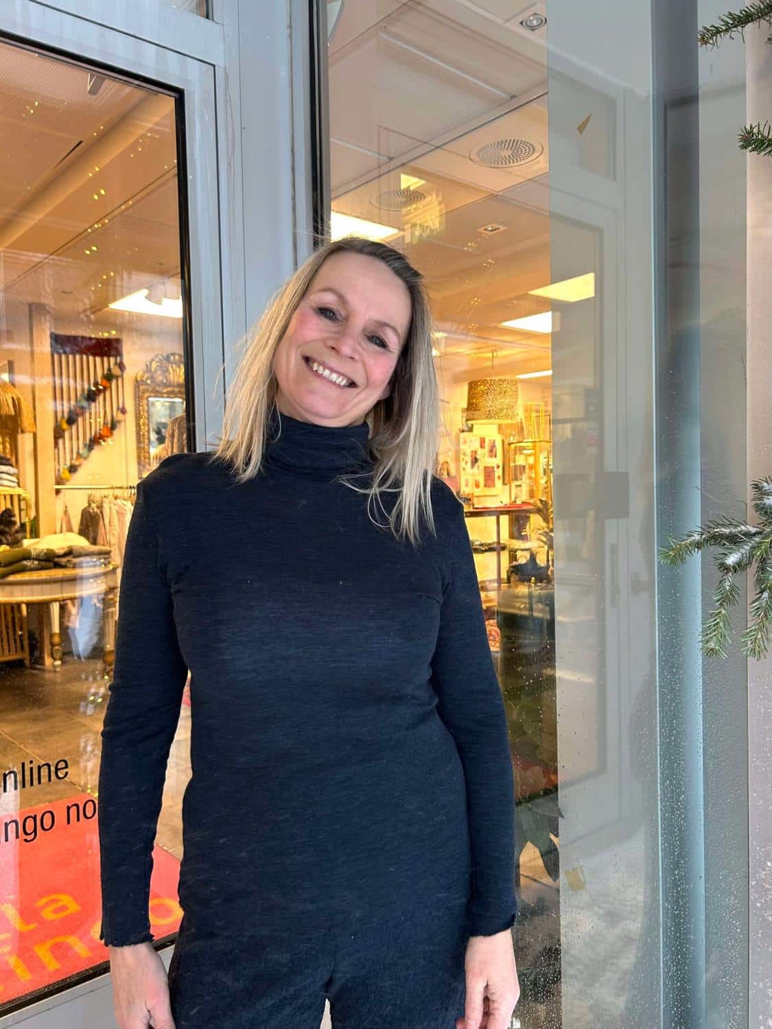 By Basics Shirt Roll Neck Midnight Blue Melange