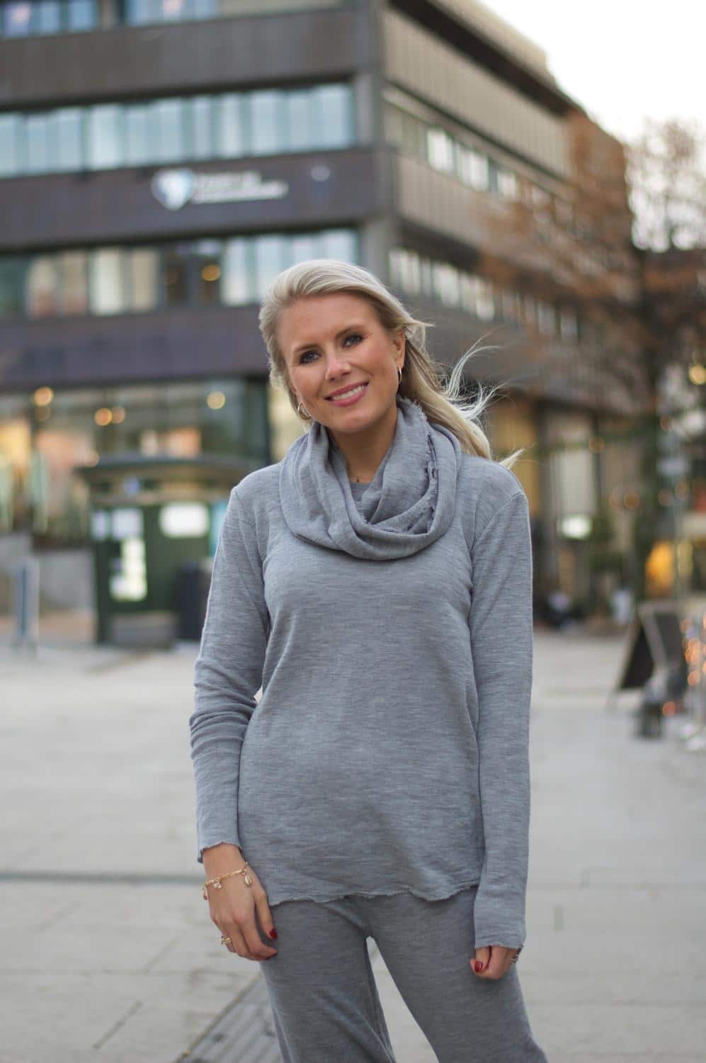 By Basics Tube Scarf Steel Grey Melange