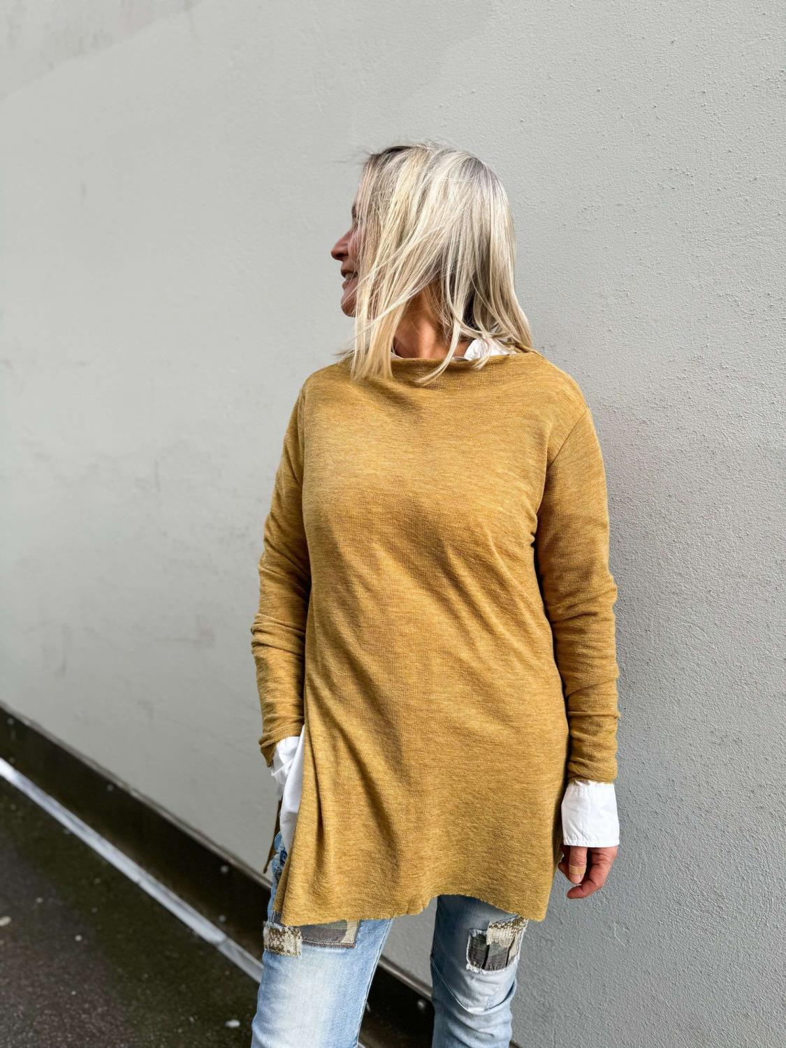 By Basics Tunic High Neck Grain Melange