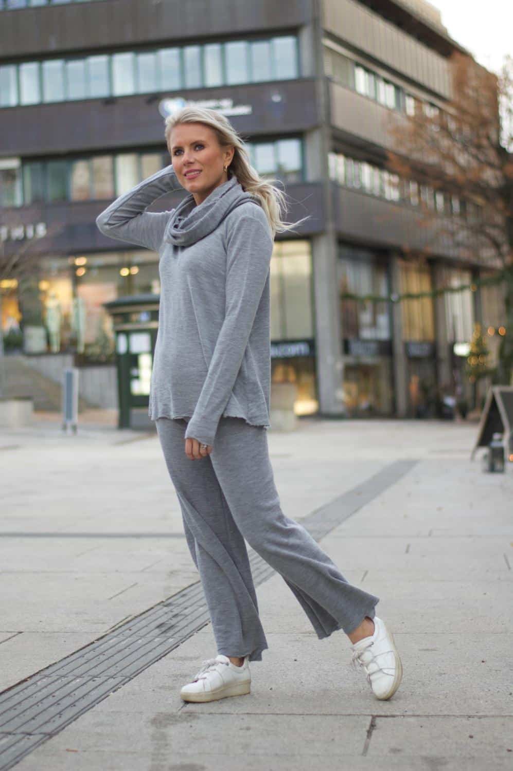 By Basics Wide Pants Stel Grey Melange