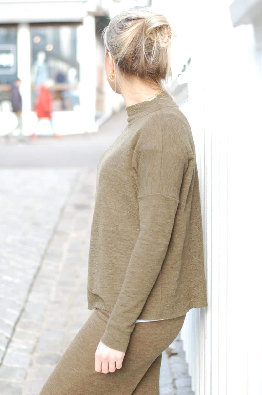 By Basics Wide Shirt Turtleneck Capers Melange