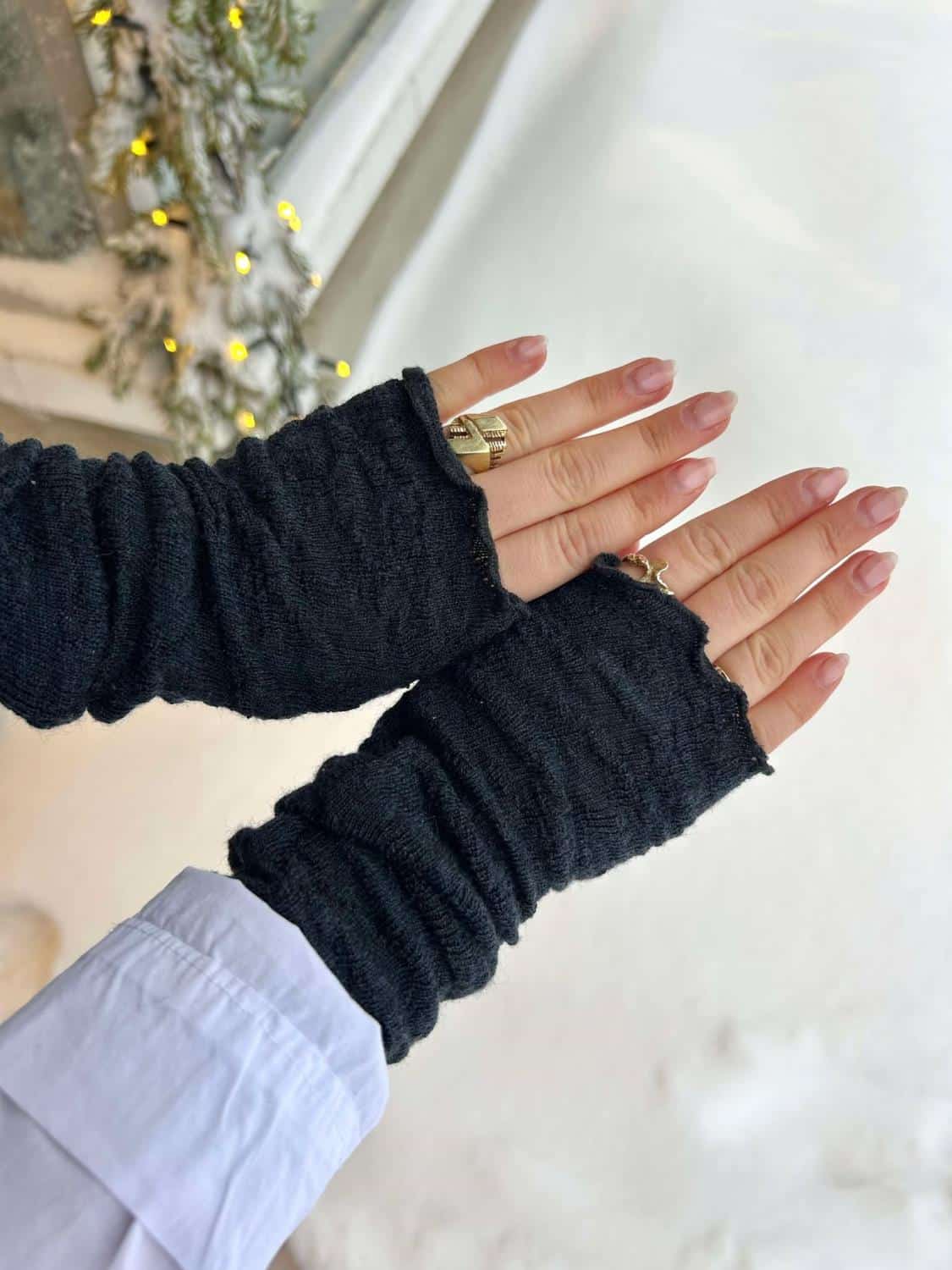 By Basics Wrist Warmer Midnight Blue Melange