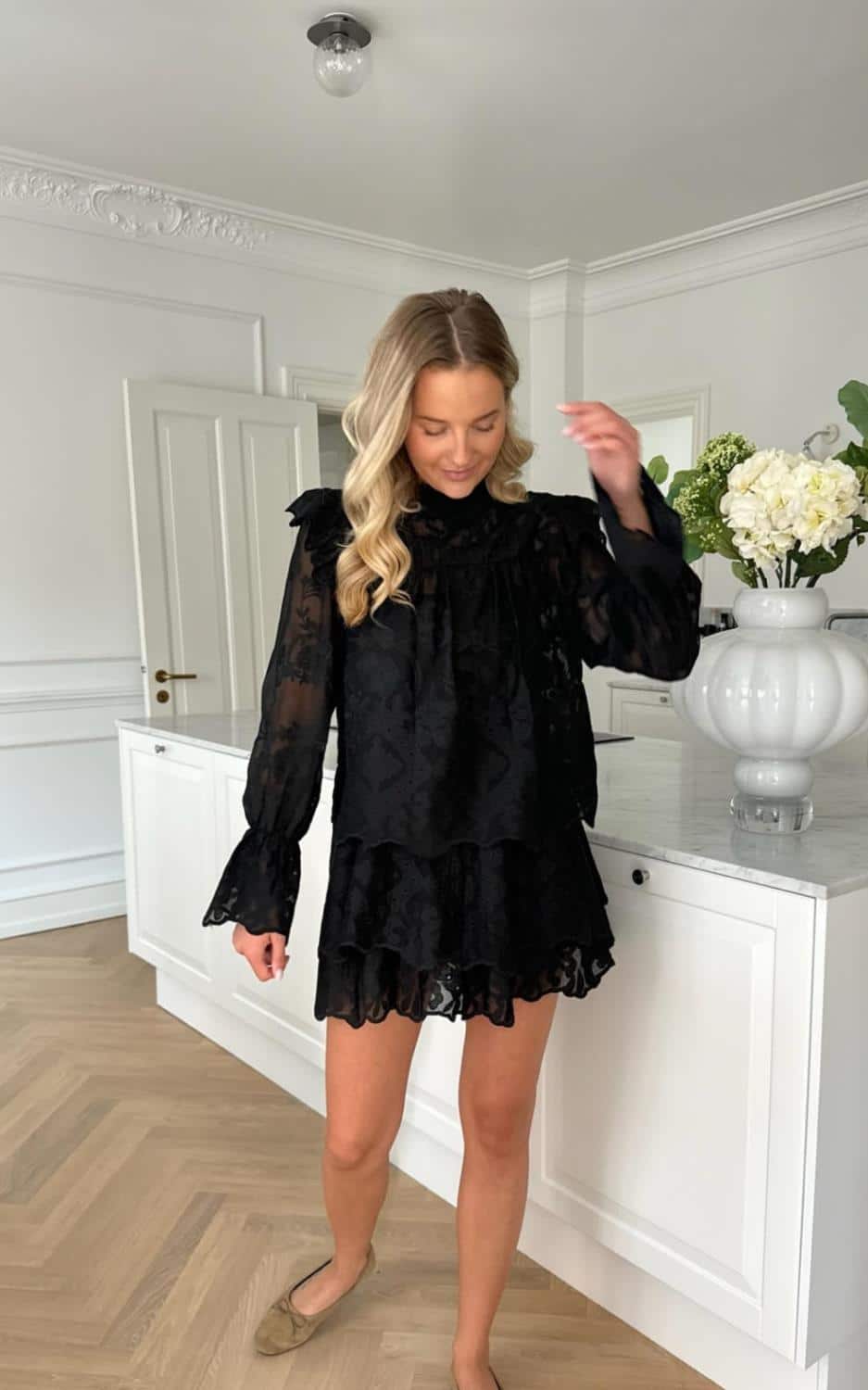 By Ic Ellinoric Lace Shirt Vintage Black