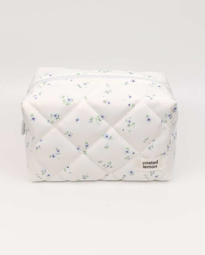 Coated Lemon Blå Blomst Toalettmappe Small