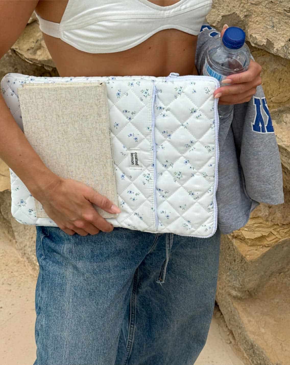 Coated Lemon PC-Mappe Blå Blomst 14 Inch