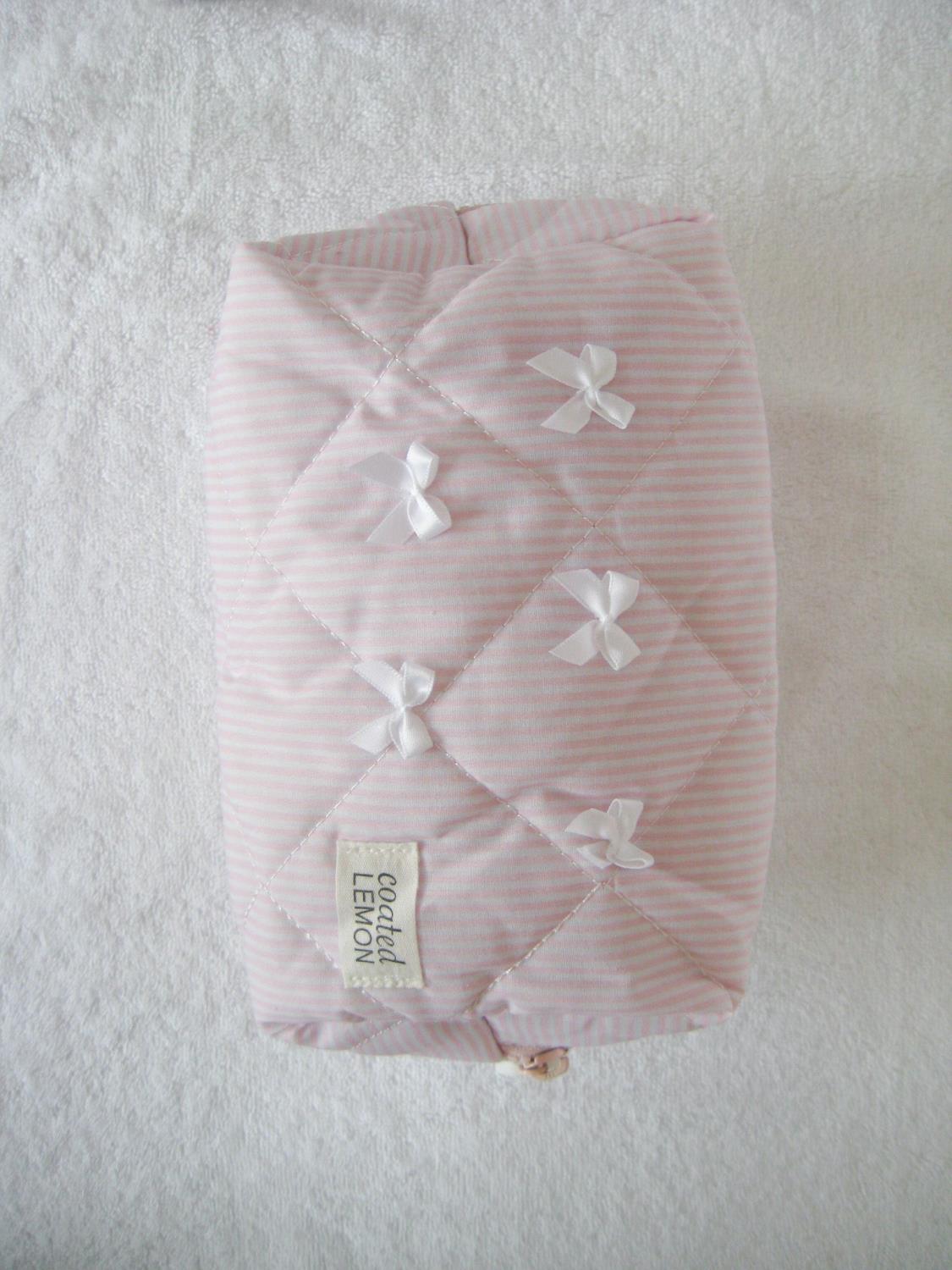 Coated Lemon Stripete Sløyfe Toalettmappe Mini