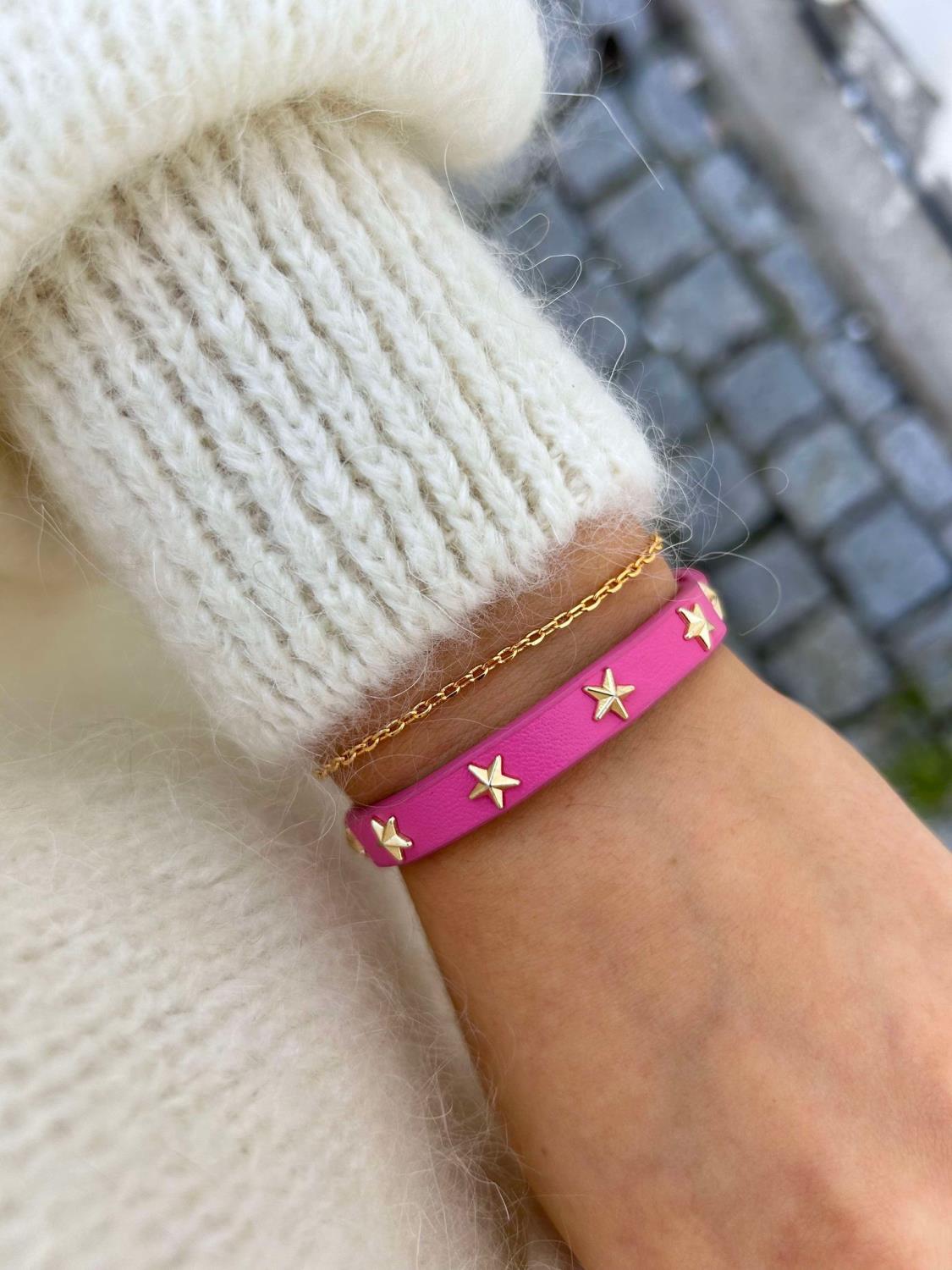 Dark Star Stud Bracelet Mini Hot Pink