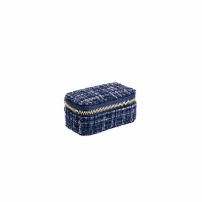 Dark Tweed jewellery Box Micro Navy Blue