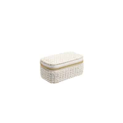 Dark Tweed Jewellery Box Micro Off White W/ Gold