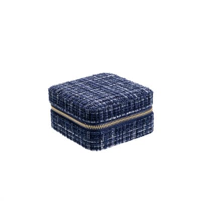 Dark Tweed Jewellery Box Mini Navy Blue