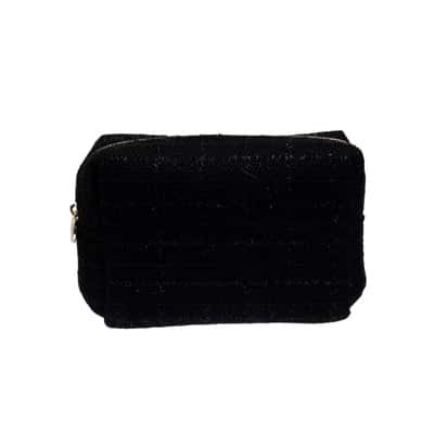 Dark Tweed Make-Up Pouch Small Black