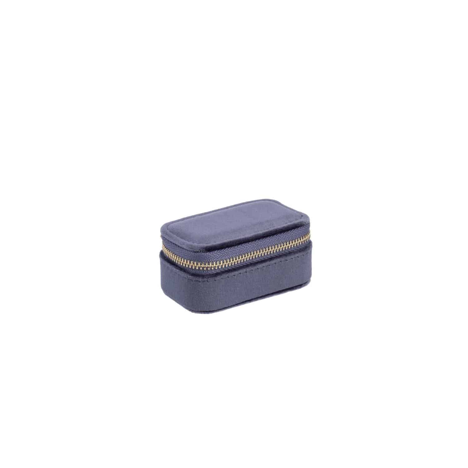 Dark Velvet Jewellery Box Micro Sparkled Steel Blue