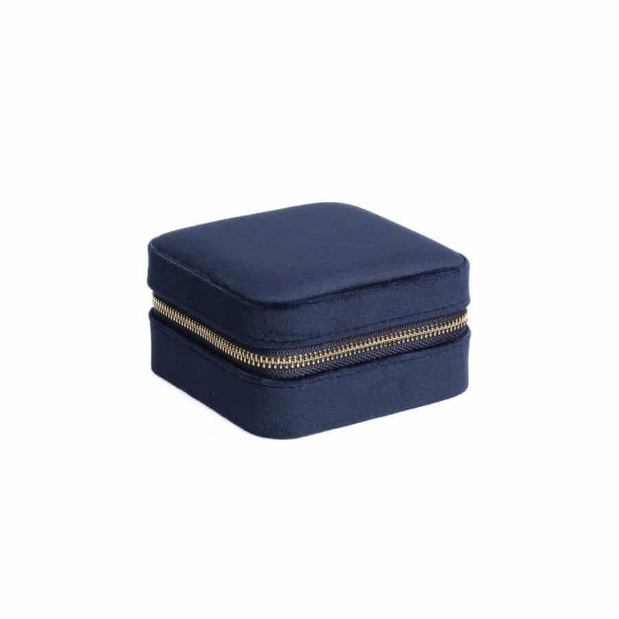 Dark Velvet Jewellery Box Mini Navy Blue