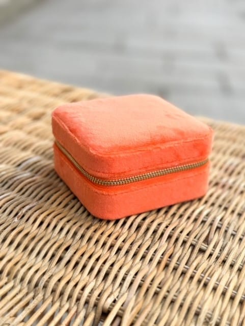 Dark Velvet Jewellery Box Mini Orange
