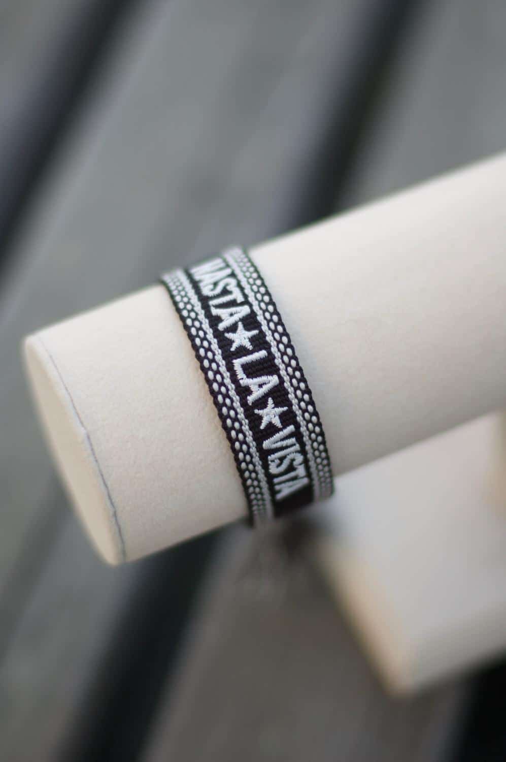 Dark Woven Friendship Bracelet "Hasta La Vista" Black