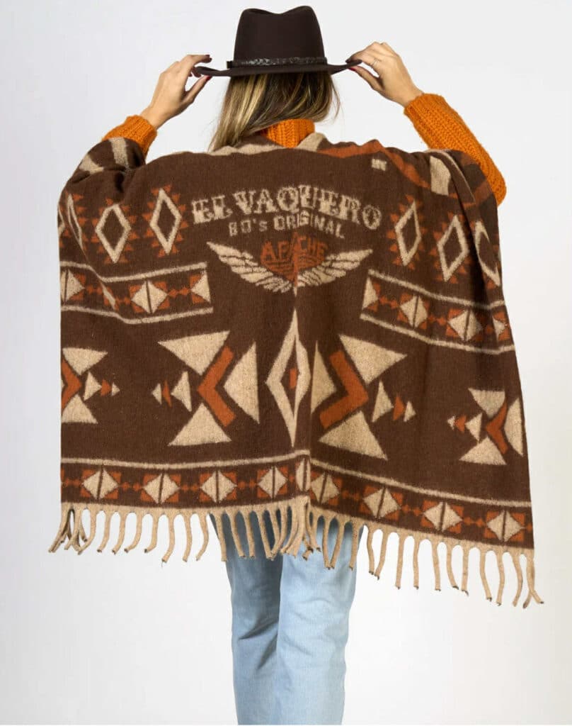 El Vaquero Ponco Cape Handwool Brown