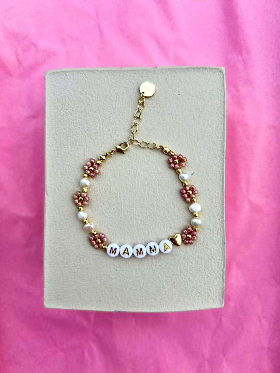 Eline Bang Mamma Blomsterarmbånd Mørk Rose