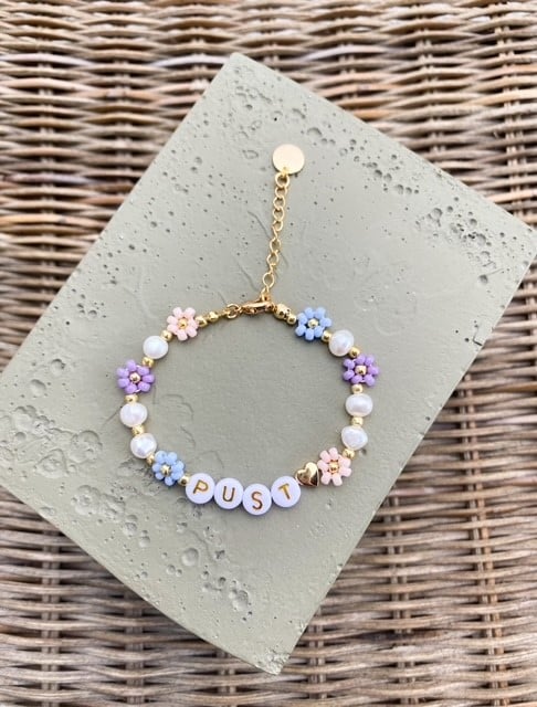 Eline Bang Pust Armbånd Lyseblå/Lilla/Lyserosa