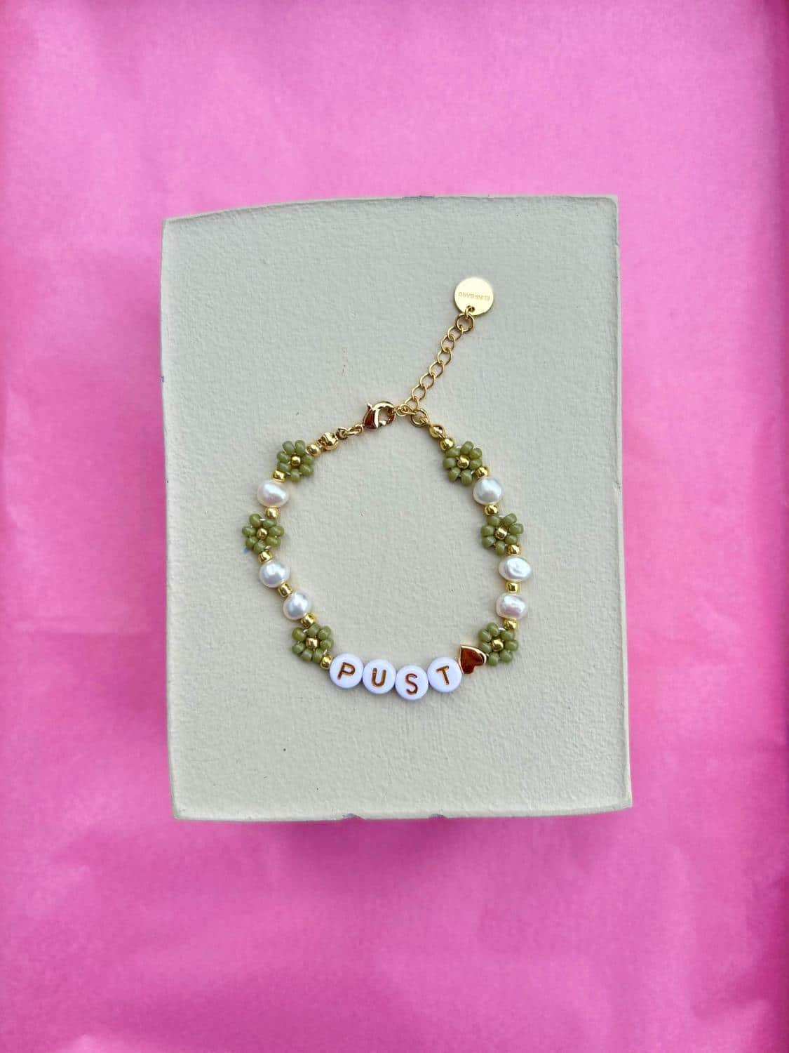 Eline Bang Pust Blomstearmbånd Lys Army