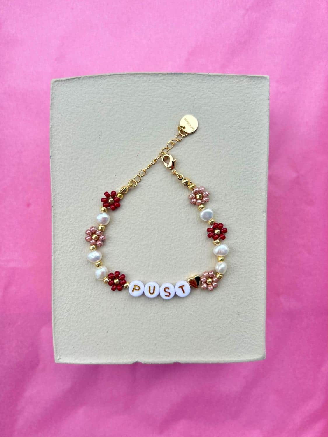 Eline Bang Pust Blomsterarmbånd Rød