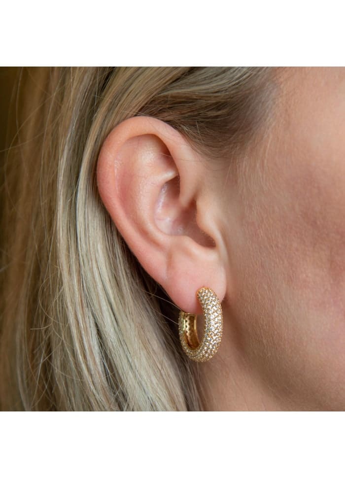 Emilia By Bon Dep Chunky Sparkling Hoops