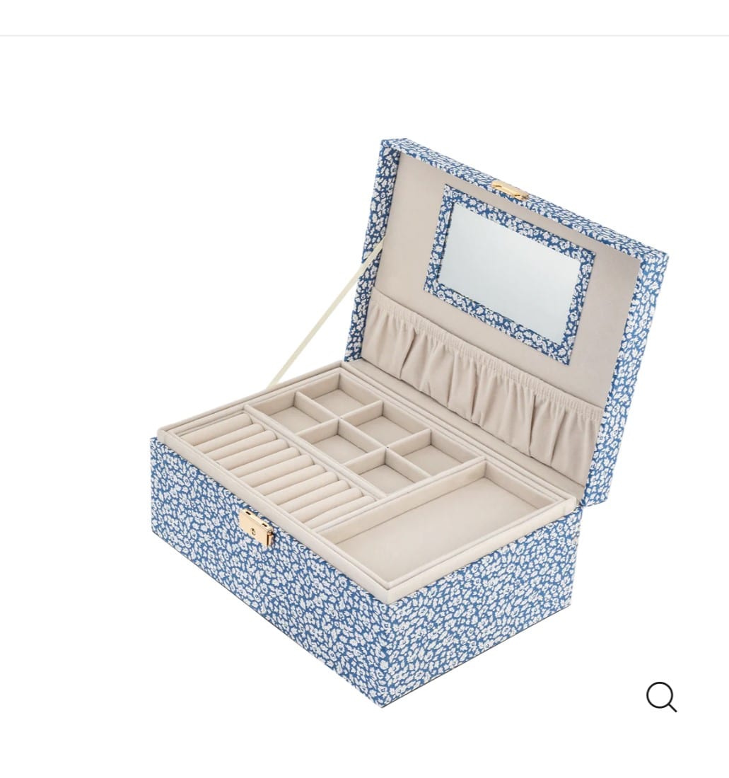 Emilia By Bon Dep Jewerly Square Box Feather Blue